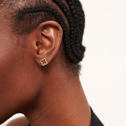 Pavè Clover Studs