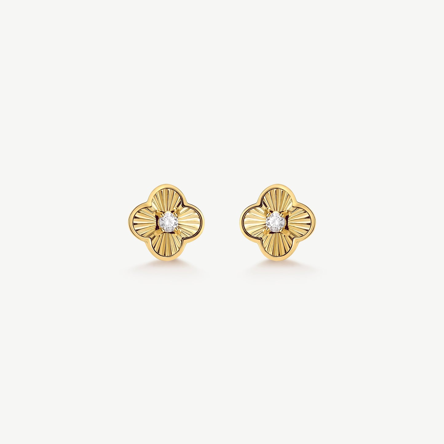 Pleated Clover Studs