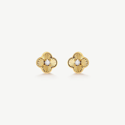 Pleated Clover Studs