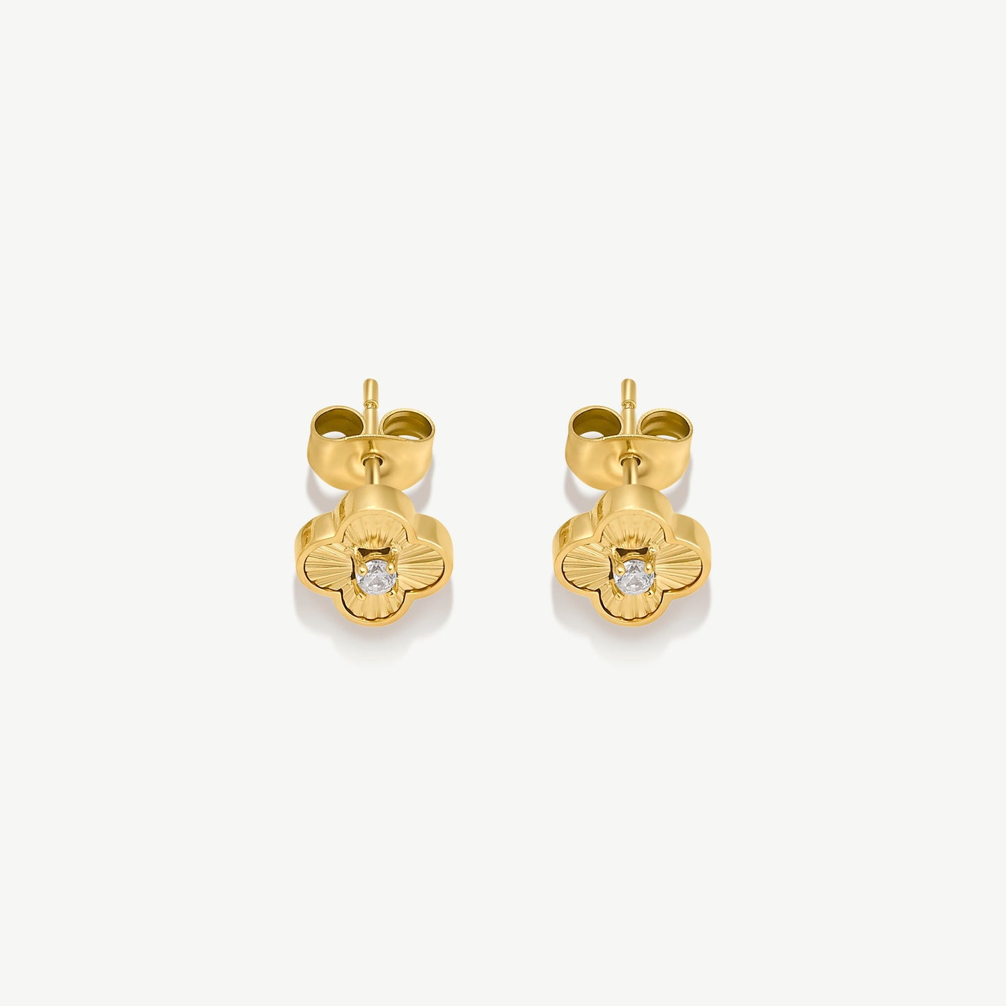 Pleated Clover Studs