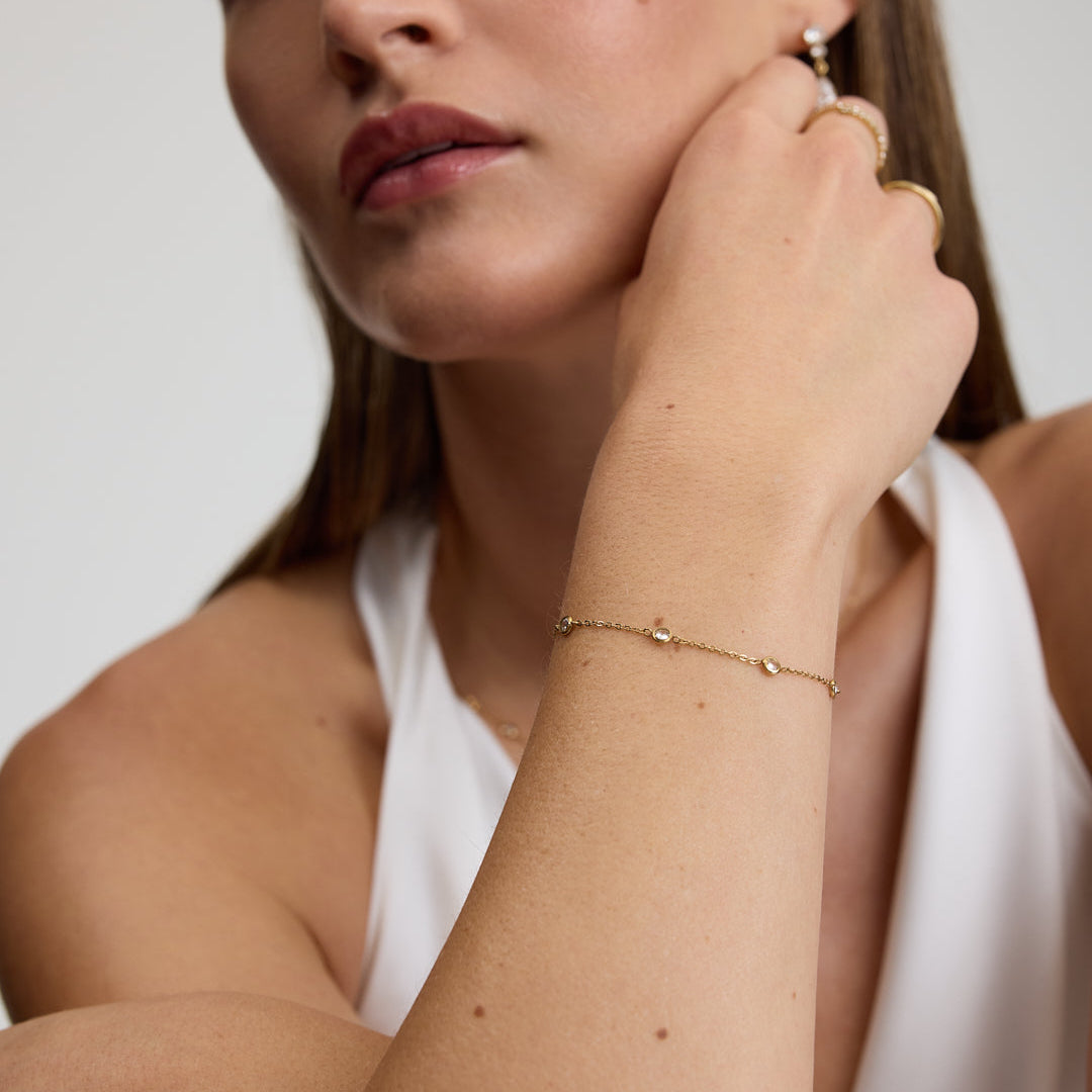 Multi Stone Chain Bracelet