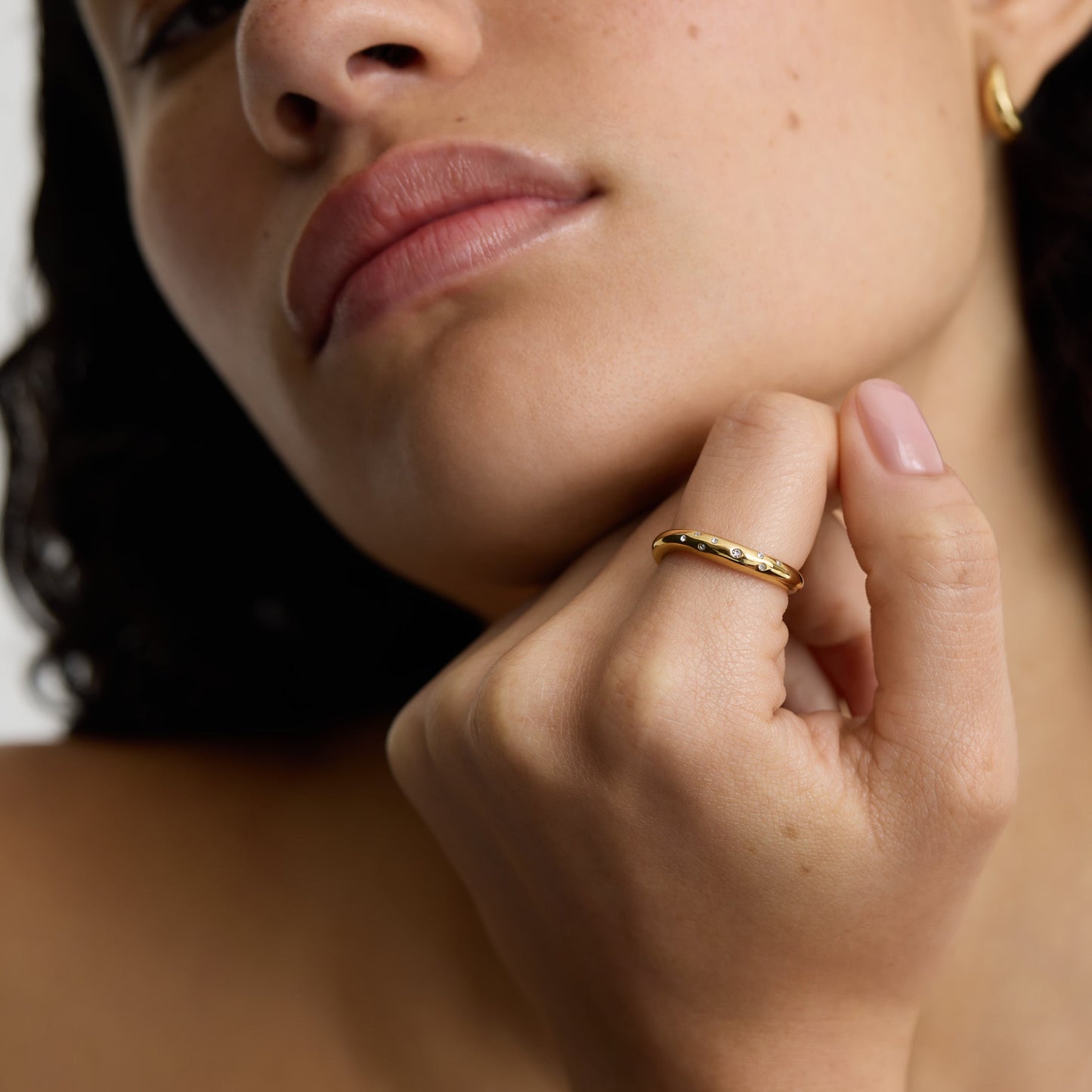 Wave Ring with Stones