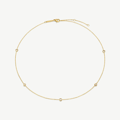 Multi Stone Chain Necklace