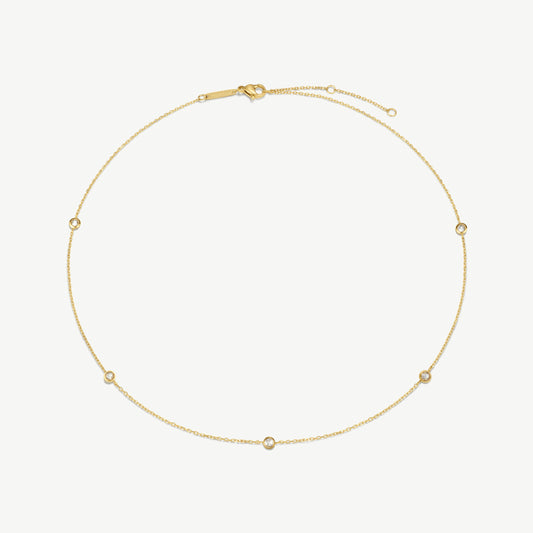 Multi Stone Chain Necklace
