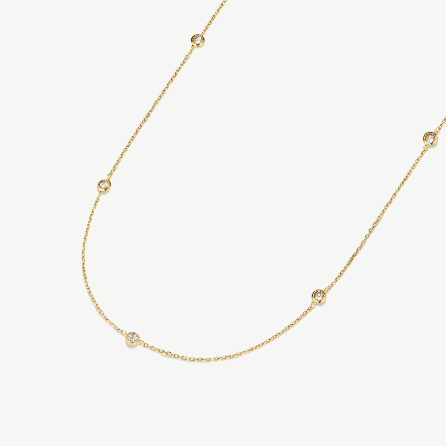 Multi Stone Chain Necklace