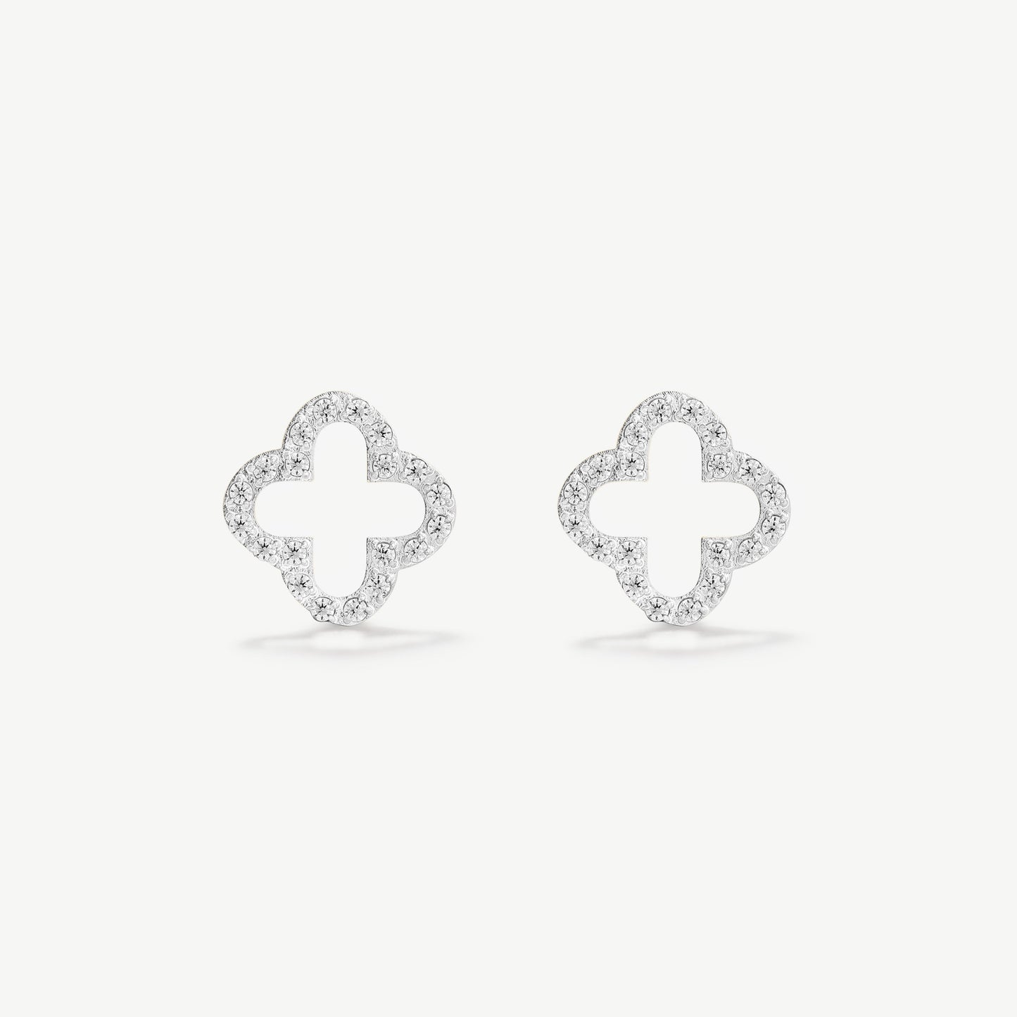 Pavè Clover Studs
