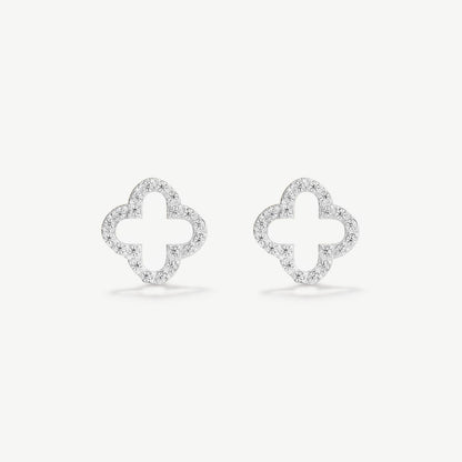 Pavè Clover Studs