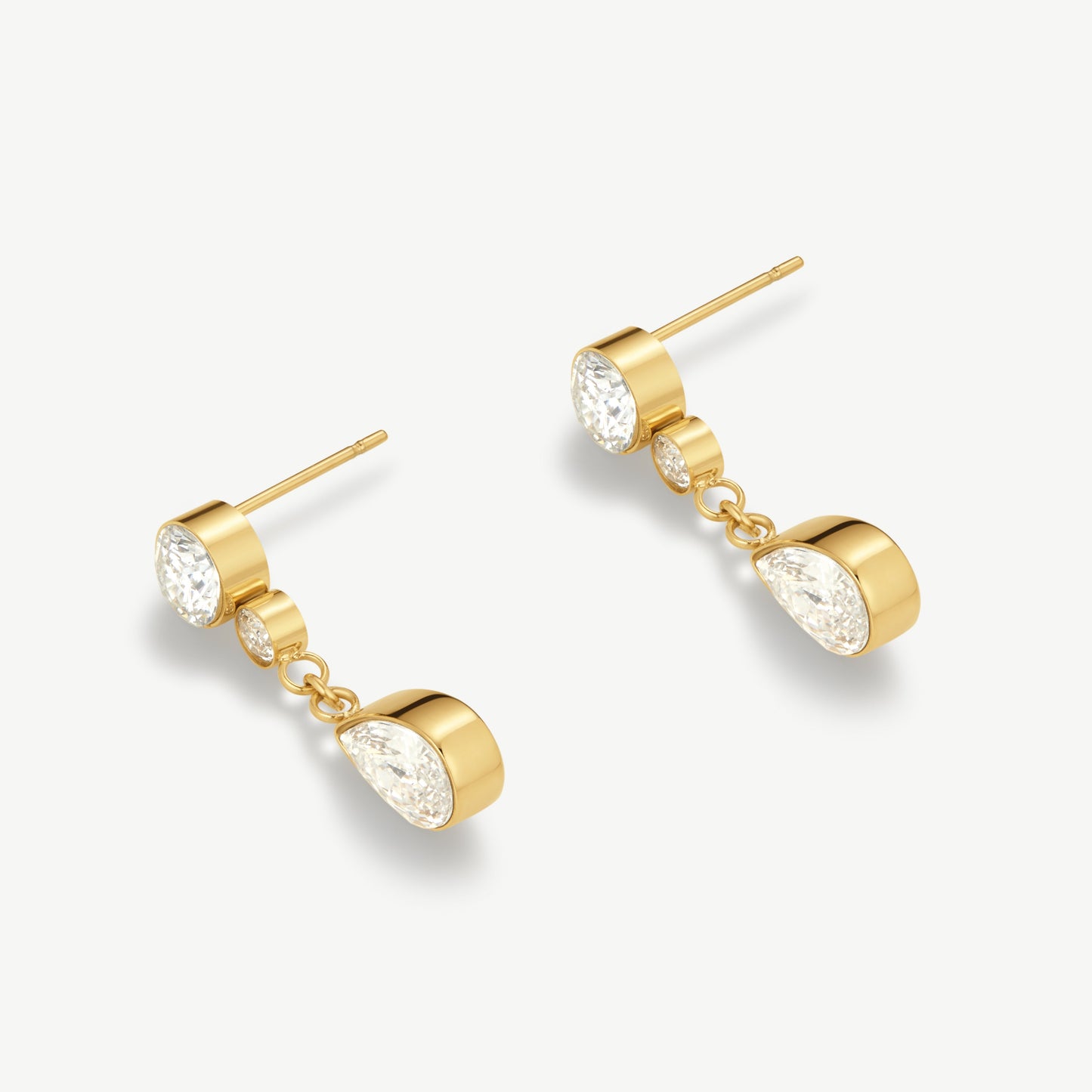 Pear Drop Earrings with Stones