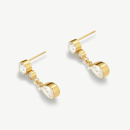Pear Drop Earrings with Stones