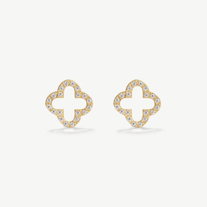 Pavè Clover Studs