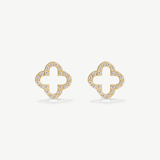 Pavè Clover Studs